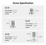 Kit SmallRig de Tornillos Hexagonal 12pcs 1/4 (1713)