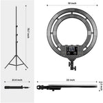Lámpara de Anillo Doble RGB GVM Ring-18