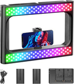 Kit VideoRig con lámpara RGB Neewer 10100582 con 2 baterías y cargador doble