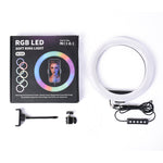 Lámpara de Anillo de 10" RGB MJ26 con tripiél