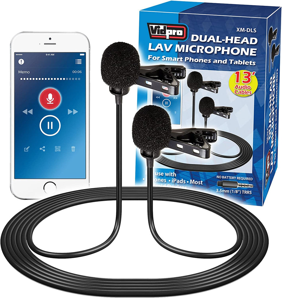 Micrófono Lavalier Dual VidPro XM-DLS para Smartphone – Videostaff