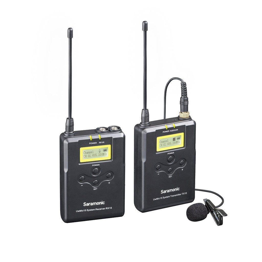 Micrófono Lavalier Inalámbrico Saramonic UwMic15 RX15+TX15