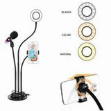 Soporte con lámpara, para Celular y micrófono Top ZJ312 2