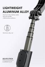 Minitripié y Selfie Stick con lámpara Q03s