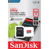 Tarjeta SanDisk Ultra microSDXC de 64GB 100MB/s 3