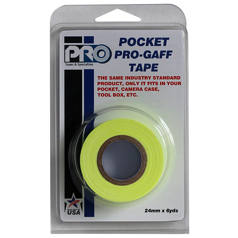 Cinta POCKET Pro Gaff Tape Amarillo Fluorescente 1x6 yds
