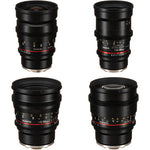 Kit de 4 Lentes Rokinon T1.5 Cine DS montura Sony E (24mm, 35mm, 50mm y 85mm)
