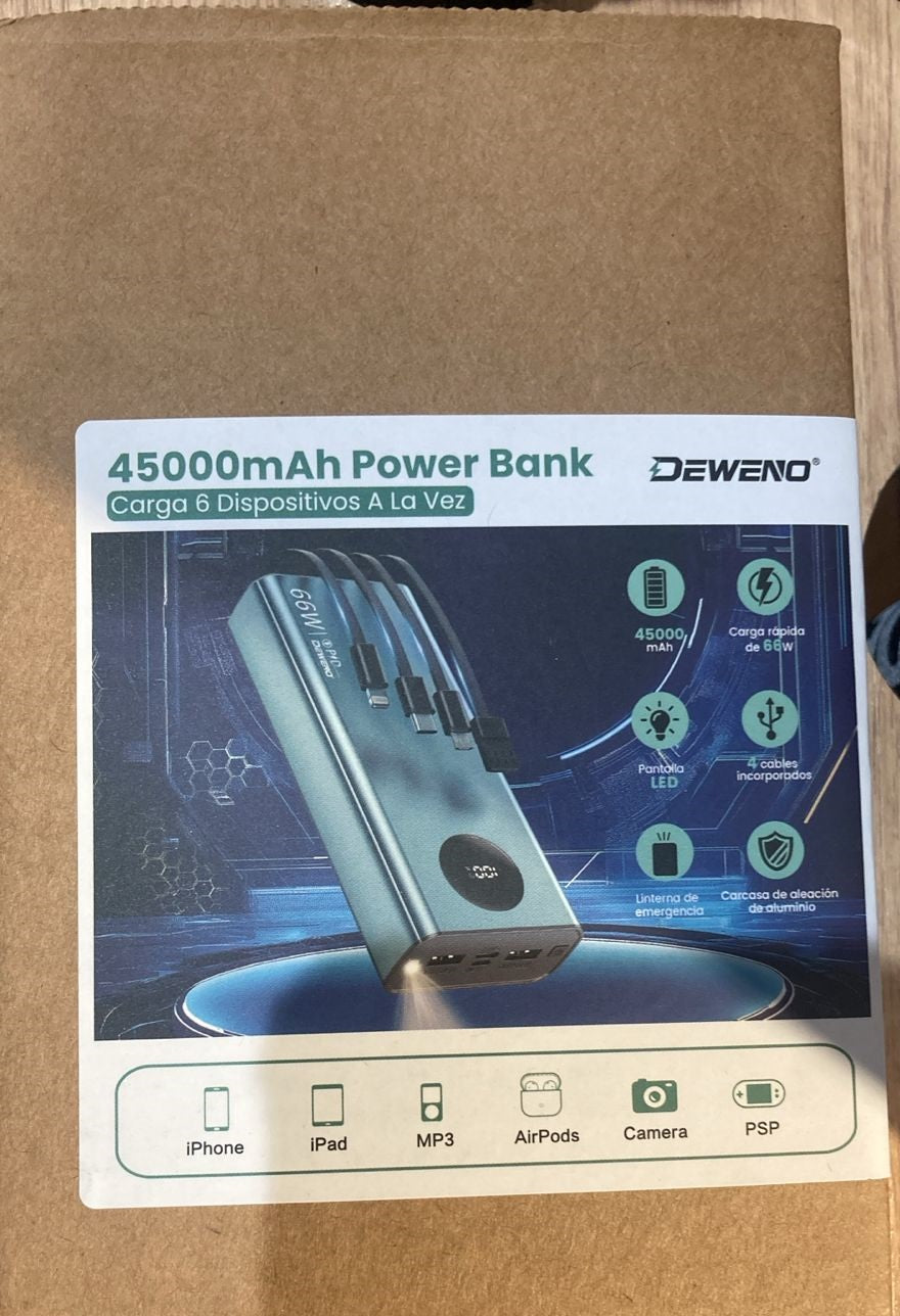 Power Bank Deweno 45000 mAh