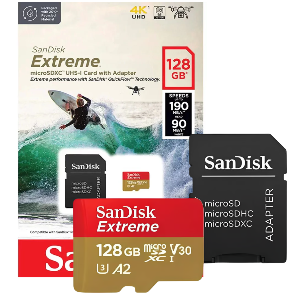 Tarjeta SanDisk Extreme microSDXC de 128GB 190MB/s