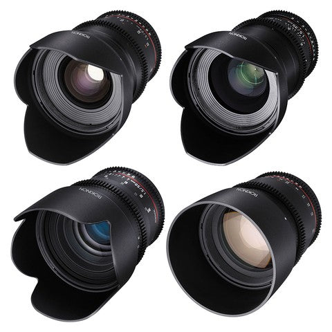 Kit de 4 Lentes Rokinon Cine DS Lens Montura Canon (16mm, 35mm, 50mm y 85mm)