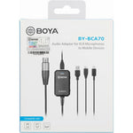 Audio Adaptador Boya BY-BCA70 Micrófonos XLR a Celulares