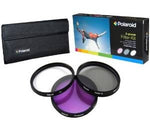 Kit de 3 Filtros Polaroid 55mm (UV, Circular Polarizado y Florescent)
