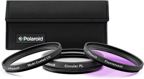 Kit de 3 Filtros Polaroid 62mm (UV, Circular Polarizado y Florescent)