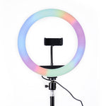 Lámpara de Anillo de 10" RGB MJ26 con tripiél