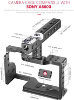 Soporte Jaula Neewer para Sony A6600 con maneral superior