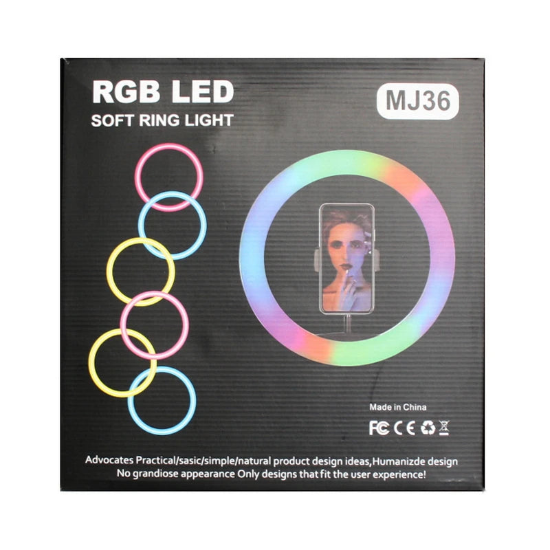 Lámpara de Anillo de 14" RGB MJ36